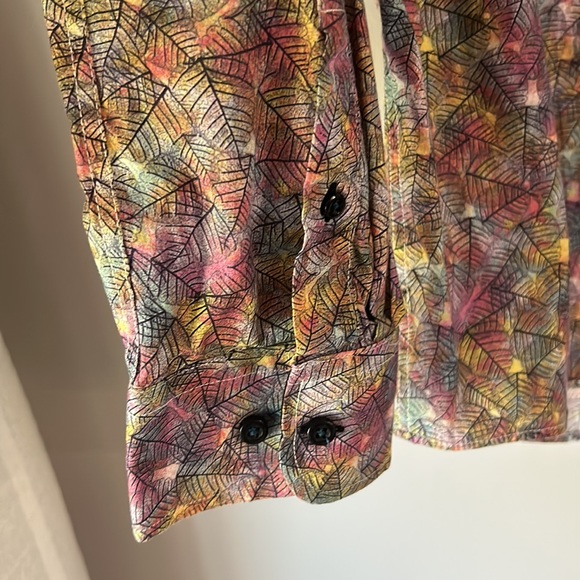 1 Like No Other Men’s Vibrant Pattern Long Sleeve Button Down - Picture 4 of 7
